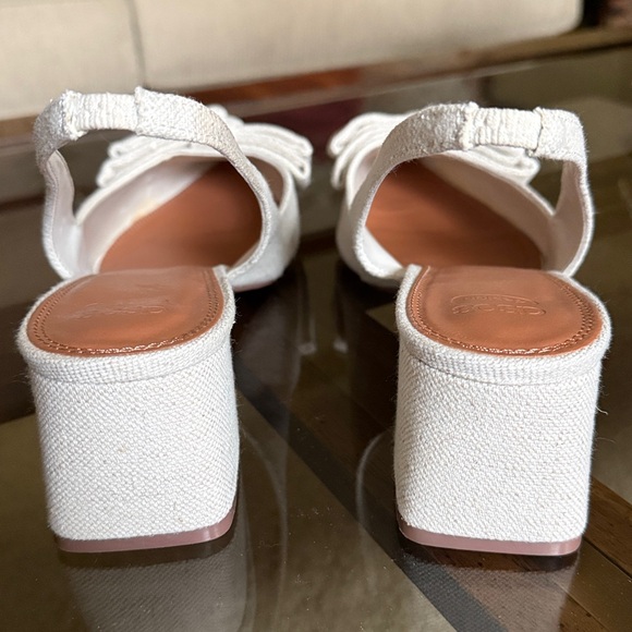 ASOS Design Pointed Toe Slingback Denim/Linen Bow Heels Size UK11/EU44/US13 - Picture 7 of 17